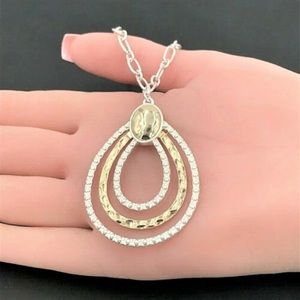 STERLING SILVER  Multi Teardrop Pendant Necklace